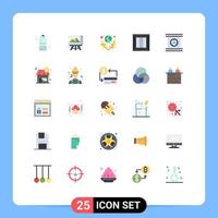 25 Thematic Vector Flat Colors and Editable Symbols of camera lenses logistic green delivery box Editable Vector Design Elements