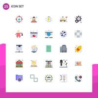 Modern Set of 25 Flat Colors and symbols such as protection hotel business parking user id Editable Vector Design Elements