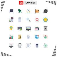 Stock Vector Icon Pack of 25 Line Signs and Symbols for saturn hardware handle gadget computers Editable Vector Design Elements