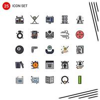 25 Creative Icons Modern Signs and Symbols of server database kitchen data you tuber Editable Vector Design Elements