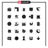 Pack of 25 creative Solid Glyphs of office files work drawer cabinet Editable Vector Design Elements