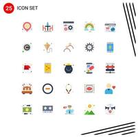 paquete de iconos de vector de stock de 25 signos y símbolos de línea para la programación de diplomacia de celebración colorida desarrollar elementos de diseño de vector editables