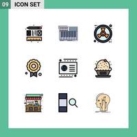 Universal Icon Symbols Group of 9 Modern Filledline Flat Colors of debit card eco quality certificate Editable Vector Design Elements