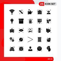 Group of 25 Solid Glyphs Signs and Symbols for help consultant bubble security house Editable Vector Design Elements