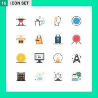 Stock Vector Icon Pack of 16 Line Signs and Symbols for internet global person solution mind Editable Pack of Creative Vector Design Elements