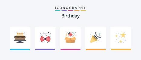 paquete de iconos de 5 pisos de cumpleaños que incluye fiesta. cumpleaños. cumpleaños. fiesta. celebrar. diseño de iconos creativos vector