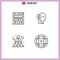 4 Creative Icons Modern Signs and Symbols of interface team wait male ball Editable Vector Design Elements