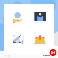 Modern Set of 4 Flat Icons and symbols such as business camera services media technology Editable Vector Design Elements