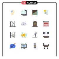 Modern Set of 16 Flat Colors and symbols such as construction reading graph zoom line Editable Pack of Creative Vector Design Elements