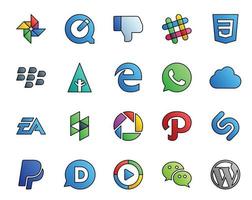 20 Social Media Icon Pack Including shazam picasa edge houzz ea vector