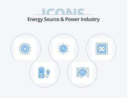 fuente de energía y diseño de iconos del paquete de iconos azules de la industria energética 5. eléctrico. sol. energía. solar. energía vector