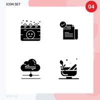 4 Solid Glyph concept for Websites Mobile and Apps calendar share pregnancy feature send Editable Vector Design Elements