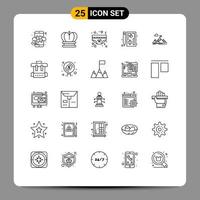 25 Creative Icons Modern Signs and Symbols of web graph clothing chart romance Editable Vector Design Elements