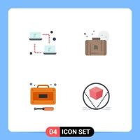 Pictogram Set of 4 Simple Flat Icons of computing recuperation transfer sun service Editable Vector Design Elements