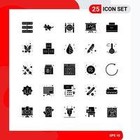 Pictogram Set of 25 Simple Solid Glyphs of management chart gardening business copyright Editable Vector Design Elements