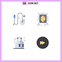 User Interface Pack of 4 Basic Flat Icons of computer bottle tool rapid arrow Editable Vector Design Elements