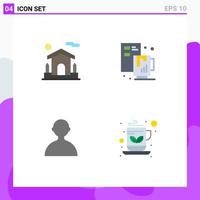 Pack of 4 creative Flat Icons of home user estate coffee breakfast Editable Vector Design Elements