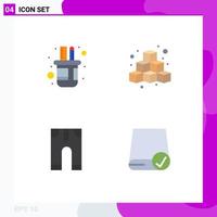 4 Universal Flat Icons Set for Web and Mobile Applications holder baby scale fun pants Editable Vector Design Elements