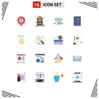 Modern Set of 16 Flat Colors Pictograph of arrow filled movember exit buildings Editable Pack of Creative Vector Design Elements