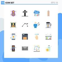 Modern Set of 16 Flat Colors and symbols such as user id energy cloud computing charging accumulator Editable Pack of Creative Vector Design Elements