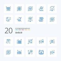 20 Ux And Ui Blue Color icon Pack like list vision parameters monitoring volume vector