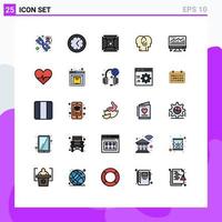 25 Creative Icons Modern Signs and Symbols of beat chart shooting computer resources Editable Vector Design Elements