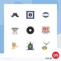 paquete de iconos de vector de stock de 9 signos y símbolos de línea para elementos de diseño de vector editables de barbacoa de ojo básico de línea