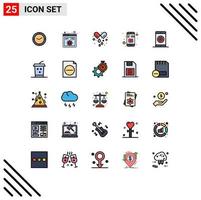 Group of 25 Filled line Flat Colors Signs and Symbols for engine smartphone capsule mobile knowledge Editable Vector Design Elements