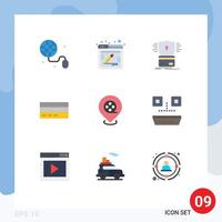 9 Flat Color concept for Websites Mobile and Apps user finance creditcard credit business Editable Vector Design Elements