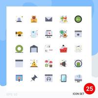 Pack of 25 creative Flat Colors of back notification integration navigation sms Editable Vector Design Elements