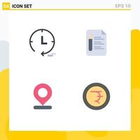 Group of 4 Modern Flat Icons Set for marketing marker file pencil coin Editable Vector Design Elements