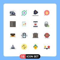 Universal Icon Symbols Group of 16 Modern Flat Colors of interior glass mechanic training education Editable Pack of Creative Vector Design Elements