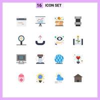 Set of 16 Vector Flat Colors on Grid for lab report biology analysis box engineering carpenter Editable Pack of Creative Vector Design Elements