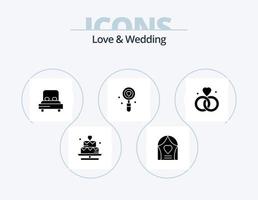 diseño de iconos del paquete de iconos de glifo de amor y boda 5. amar. fecha. boda. amar vector