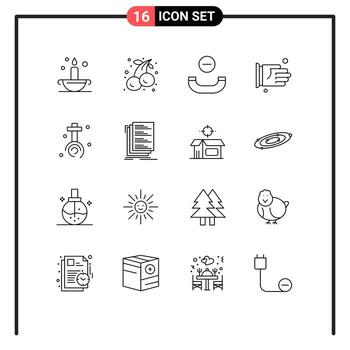 paquete de interfaz de usuario de 16 esquemas básicos de elementos de diseño vectorial editables de apretón de manos de oficina de llamada de celebración cruzada vector