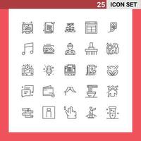 Modern Set of 25 Lines and symbols such as layout divide search online dialog Editable Vector Design Elements