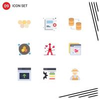 Editable Vector Line Pack of 9 Simple Flat Colors of modeling tool modeling api transfer computer graphics storage Editable Vector Design Elements