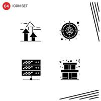 Thematic Vector Solid Glyphs and Editable Symbols of arrows hosting forward cyber server Editable Vector Design Elements