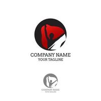 logo personas.especialista calificado.logros en negocios.líder.jefe.empresario.con escudo vector