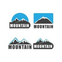 conjunto de logotipo vectorial de montaña y aventuras al aire libre vector