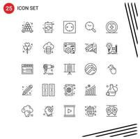 Pictogram Set of 25 Simple Lines of ui element electronic clock research Editable Vector Design Elements