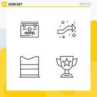Pictogram Set of 4 Simple Filledline Flat Colors of hotel design location intersection web Editable Vector Design Elements