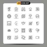 25 Creative Icons Modern Signs and Symbols of restaurant cooker internet chef wifi Editable Vector Design Elements