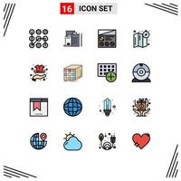 Set of 16 Modern UI Icons Symbols Signs for hand map fi location usability Editable Creative Vector Design Elements