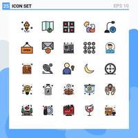 Set of 25 Modern UI Icons Symbols Signs for devices square ludo board puzzle game Editable Vector Design Elements