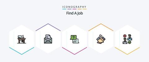 Find A Job 25 FilledLine icon pack including user. work. good. themes. chat vector