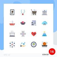 16 Universal Flat Colors Set for Web and Mobile Applications skiff sail cart money life Editable Pack of Creative Vector Design Elements