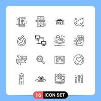 Stock Vector Icon Pack of 16 Line Signs and Symbols for power india composing matrhri construction Editable Vector Design Elements