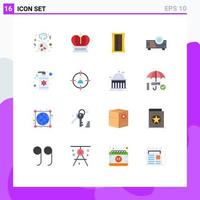 16 Universal Flat Colors Set for Web and Mobile Applications care lotion education drop presentation Editable Pack of Creative Vector Design Elements