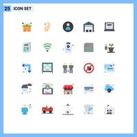 Set of 25 Modern UI Icons Symbols Signs for warehouse shipping business logistic user Editable Vector Design Elements